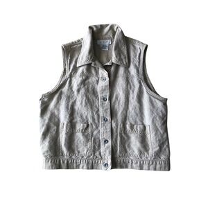✨SOLD✨ J.Jill tan linen button up vest